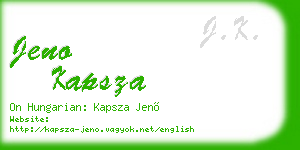 jeno kapsza business card