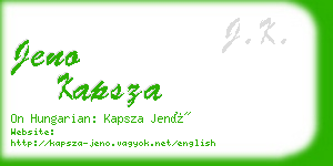 jeno kapsza business card